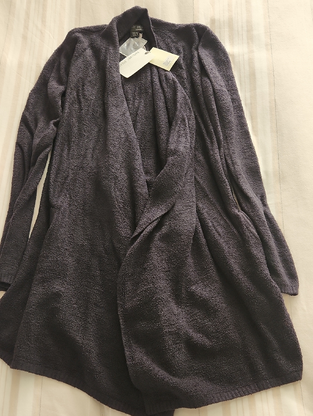 Barefoot Dreams Plush Open-Front Cardigan in Black